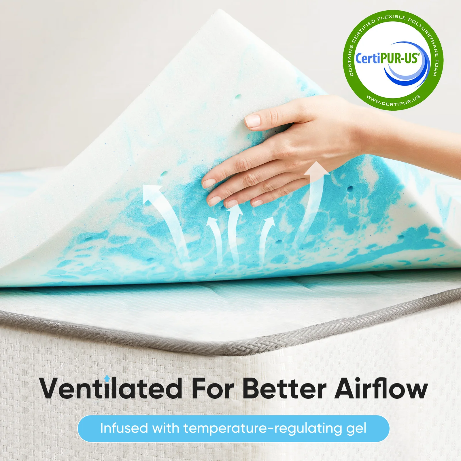 JHK 2-3 Inch Gel Memory Foam Mattress LINENS & BEDDING Ships From : United States JHK 2-3 Inch Gel Memory Foam Mattress LINENS & BEDDING Ships From : United States