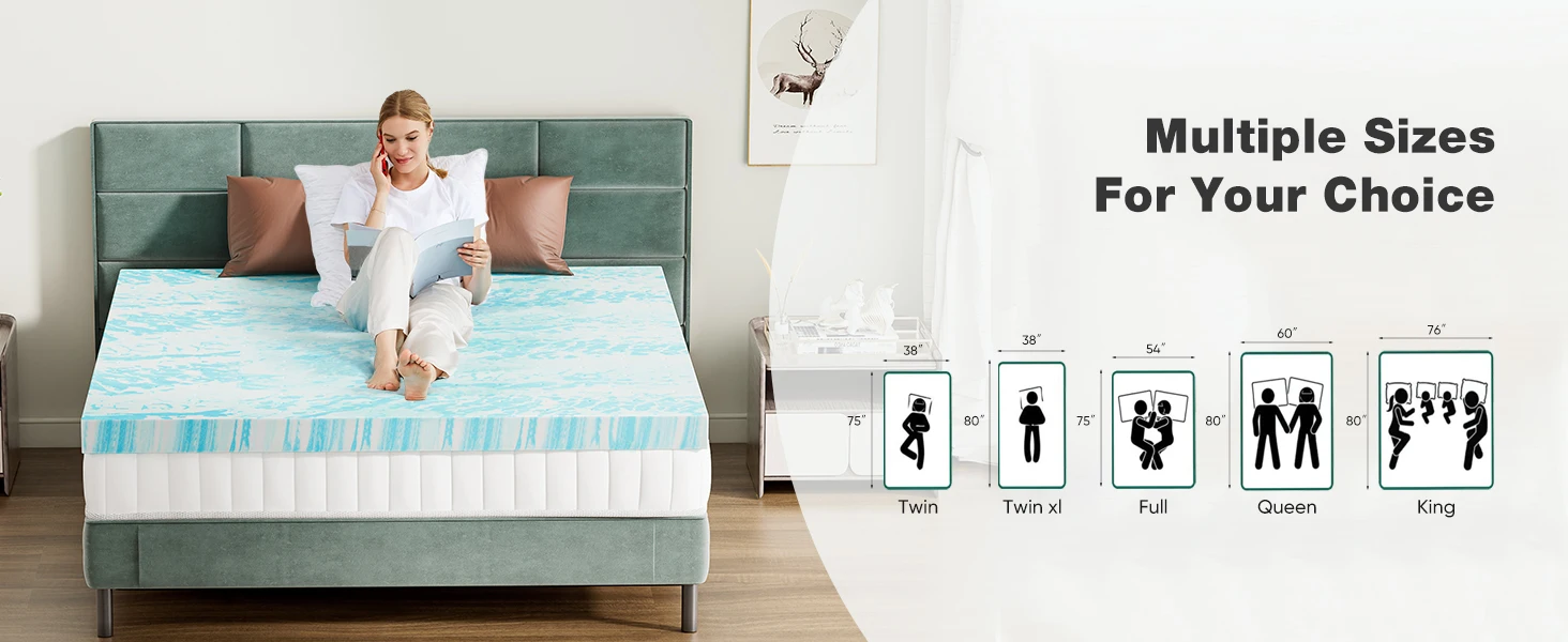 JHK 2-3 Inch Gel Memory Foam Mattress JHK 2-3 Inch Gel Memory Foam Mattress