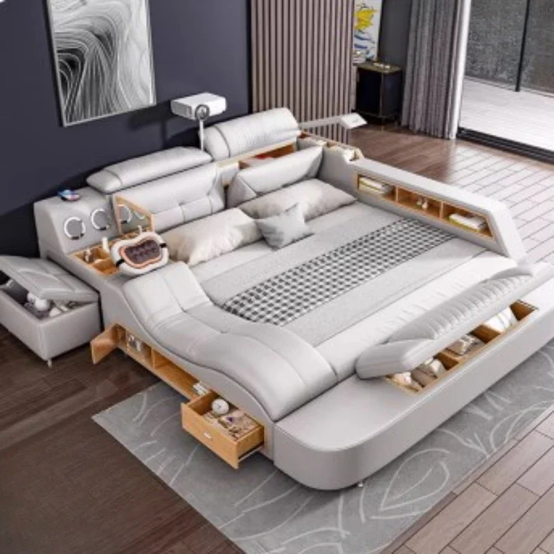 King Size Wooden European Luxury Queen Smart Bed MODERN FURNITURES Color : A 1500x2000mm|D 1500x2000mm|B 1500x2000mm|C 1500x2000mm|F 1800x2000mm|H 1800x2000mm|E 1800x2000mm|G 1800x2000mm King Size Wooden European Luxury Queen Smart Bed MODERN FURNITURES Color : A 1500x2000mm|D 1500x2000mm|B 1500x2000mm|C 1500x2000mm|F 1800x2000mm|H 1800x2000mm|E 1800x2000mm|G 1800x2000mm