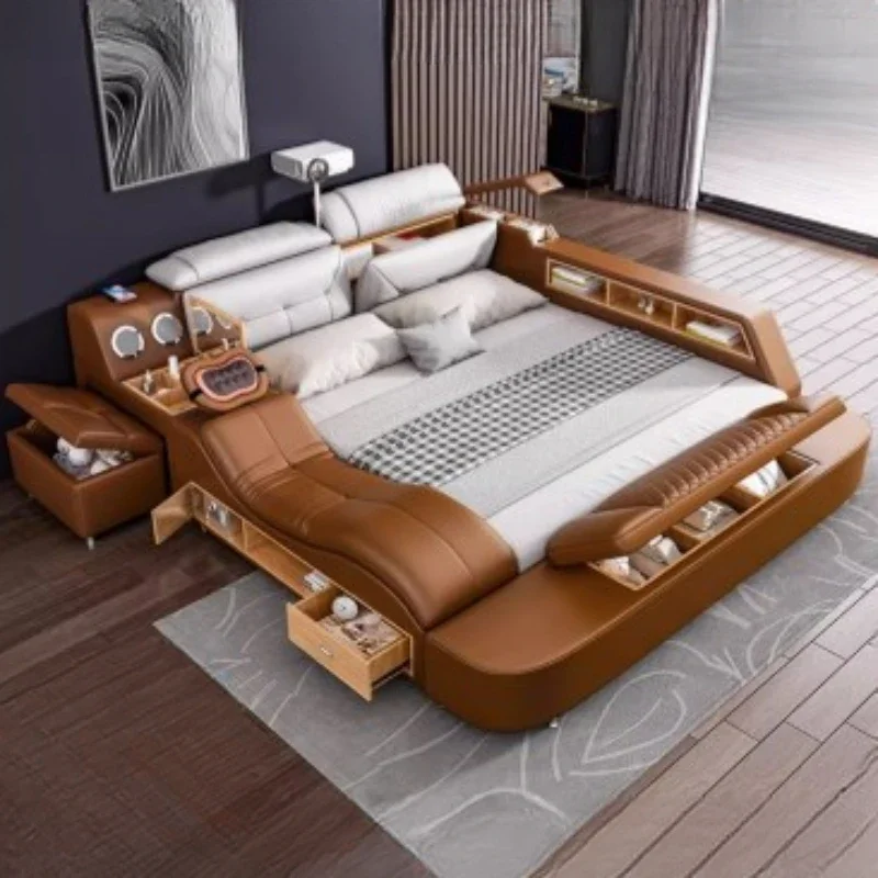 King Size Wooden European Luxury Queen Smart Bed MODERN FURNITURES Color : A 1500x2000mm|D 1500x2000mm|B 1500x2000mm|C 1500x2000mm|F 1800x2000mm|H 1800x2000mm|E 1800x2000mm|G 1800x2000mm King Size Wooden European Luxury Queen Smart Bed MODERN FURNITURES Color : A 1500x2000mm|D 1500x2000mm|B 1500x2000mm|C 1500x2000mm|F 1800x2000mm|H 1800x2000mm|E 1800x2000mm|G 1800x2000mm