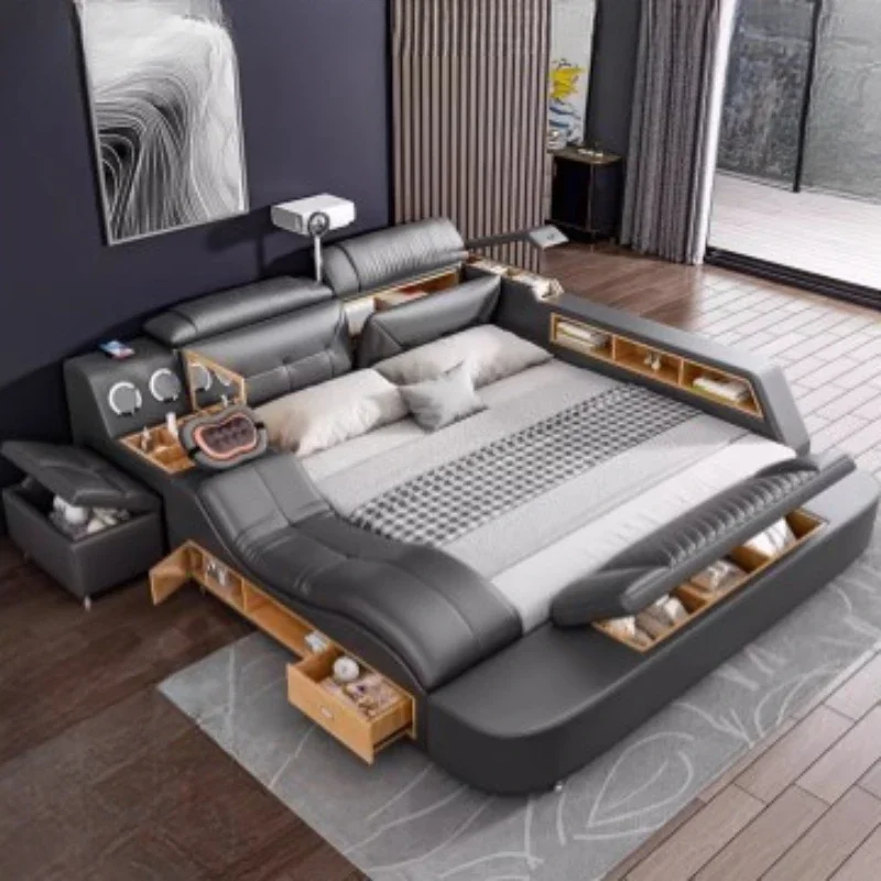 King Size Wooden European Luxury Queen Smart Bed MODERN FURNITURES Color : A 1500x2000mm|D 1500x2000mm|B 1500x2000mm|C 1500x2000mm|F 1800x2000mm|H 1800x2000mm|E 1800x2000mm|G 1800x2000mm King Size Wooden European Luxury Queen Smart Bed MODERN FURNITURES Color : A 1500x2000mm|D 1500x2000mm|B 1500x2000mm|C 1500x2000mm|F 1800x2000mm|H 1800x2000mm|E 1800x2000mm|G 1800x2000mm