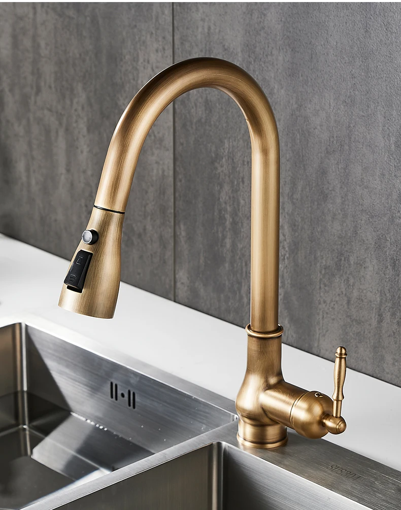 Kitchen Faucets Pull Out Antique Bronze Kitchen Sink Water Mixer Tap Kitchen Faucets Pull Out Antique Bronze Kitchen Sink Water Mixer Tap