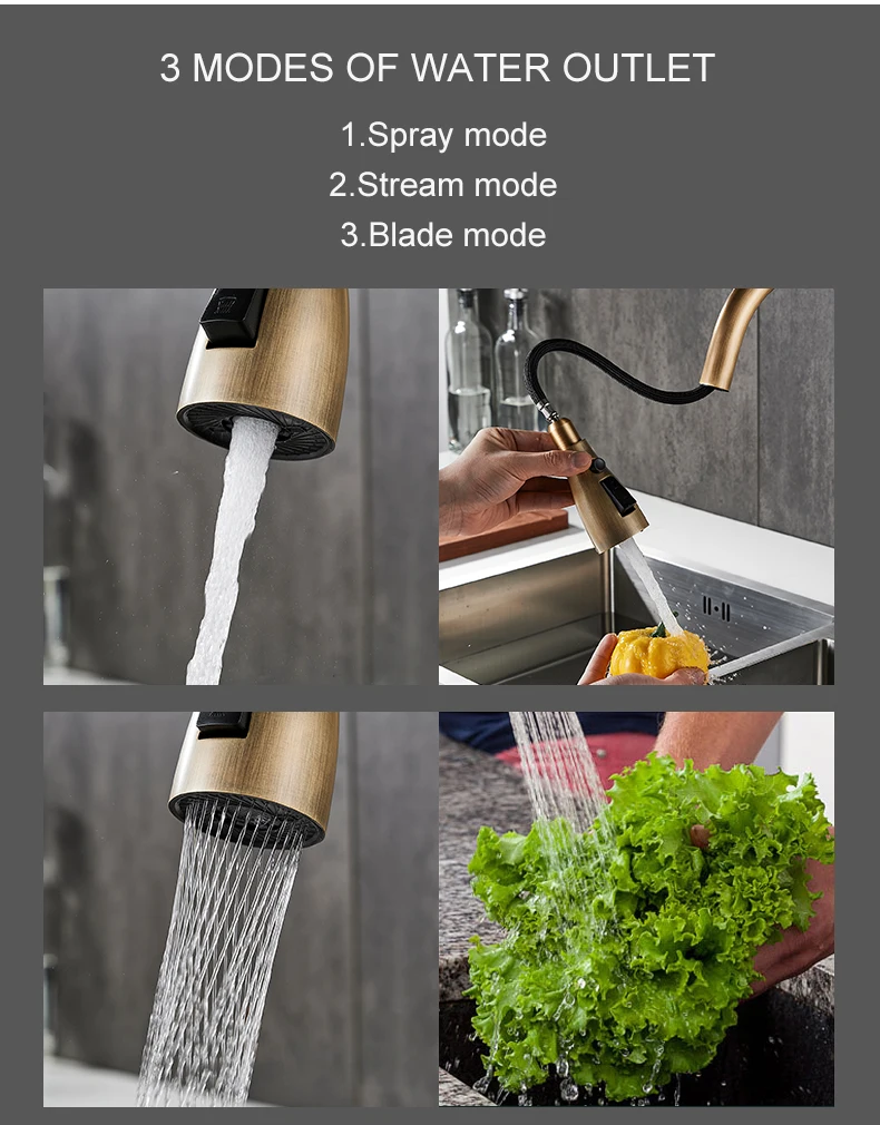 Kitchen Faucets Pull Out Antique Bronze Kitchen Sink Water Mixer Tap Kitchen Faucets Pull Out Antique Bronze Kitchen Sink Water Mixer Tap