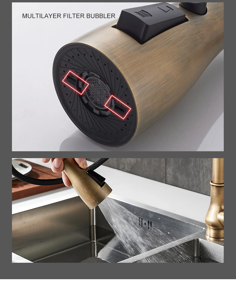 Kitchen Faucets Pull Out Antique Bronze Kitchen Sink Water Mixer Tap Kitchen Faucets Pull Out Antique Bronze Kitchen Sink Water Mixer Tap