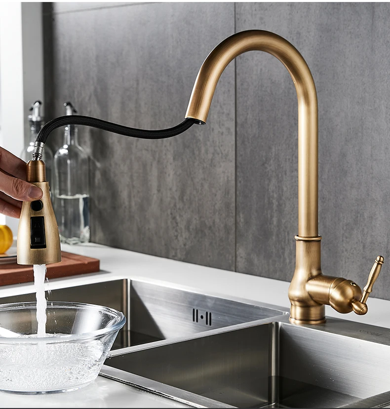 Kitchen Faucets Pull Out Antique Bronze Kitchen Sink Water Mixer Tap Kitchen Faucets Pull Out Antique Bronze Kitchen Sink Water Mixer Tap