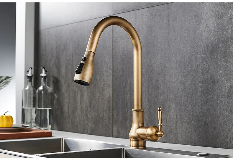 Kitchen Faucets Pull Out Antique Bronze Kitchen Sink Water Mixer Tap Kitchen Faucets Pull Out Antique Bronze Kitchen Sink Water Mixer Tap