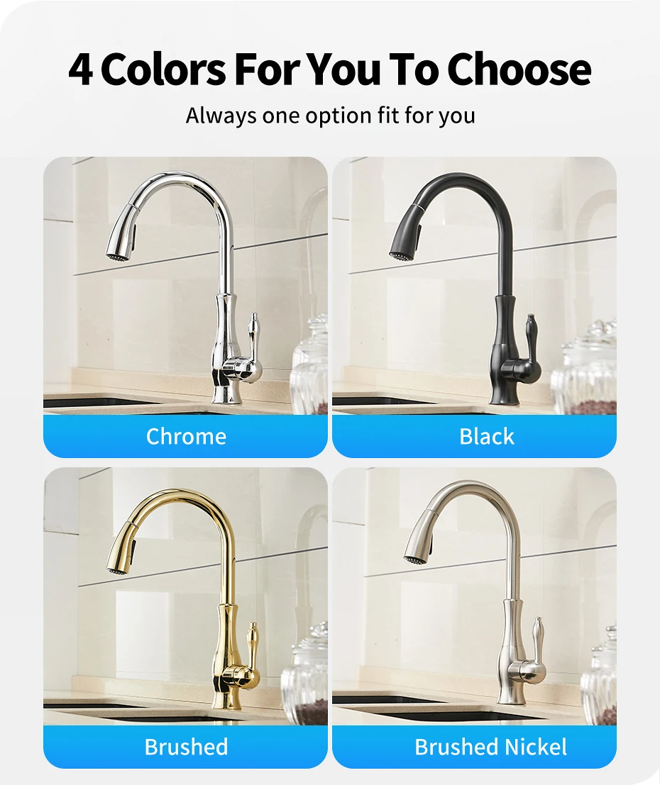 Kitchen Faucets Silver Single Handle Pull Out Kitchen Tap Kitchen Faucets Silver Single Handle Pull Out Kitchen Tap