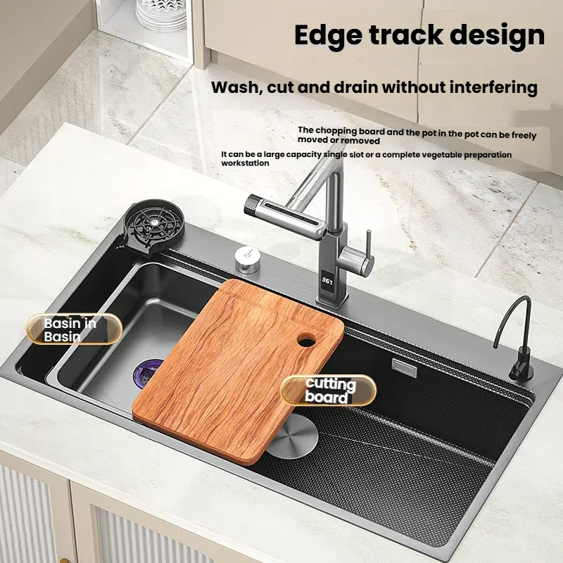 Kitchen Sink Stainless Steels Large Single Slot KITCHEN & DINNING Color : 85x48CM-KD-D|85x48CM-KD-D2|85x48CM-KD-T1|88x48CM-KD-D|88x48CM-KD-D2|88x48CM-KD-T1|90x50CM-KD-D|90x50CM-KD-D2|90x50CM-KD-T1 Kitchen Sink Stainless Steels Large Single Slot KITCHEN & DINNING Color : 85x48CM-KD-D|85x48CM-KD-D2|85x48CM-KD-T1|88x48CM-KD-D|88x48CM-KD-D2|88x48CM-KD-T1|90x50CM-KD-D|90x50CM-KD-D2|90x50CM-KD-T1