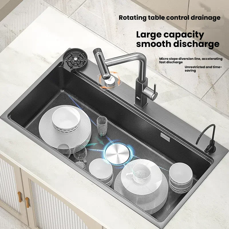 Kitchen Sink Stainless Steels Large Single Slot KITCHEN & DINNING Color : 85x48CM-KD-D|85x48CM-KD-D2|85x48CM-KD-T1|88x48CM-KD-D|88x48CM-KD-D2|88x48CM-KD-T1|90x50CM-KD-D|90x50CM-KD-D2|90x50CM-KD-T1 Kitchen Sink Stainless Steels Large Single Slot KITCHEN & DINNING Color : 85x48CM-KD-D|85x48CM-KD-D2|85x48CM-KD-T1|88x48CM-KD-D|88x48CM-KD-D2|88x48CM-KD-T1|90x50CM-KD-D|90x50CM-KD-D2|90x50CM-KD-T1