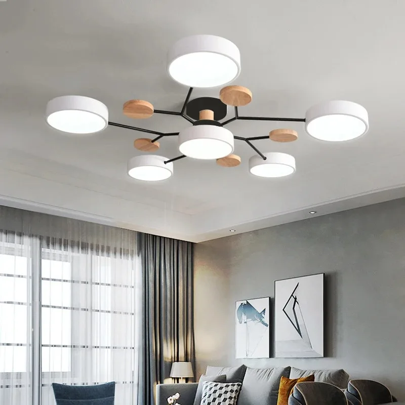 LED Chandelier with 3 Different Colors Suitable for Living Room LIGHTING Lampshade Color : grey 6 lights|White 5 lights|White 6 lights LED Chandelier with 3 Different Colors Suitable for Living Room LIGHTING Lampshade Color : grey 6 lights|White 5 lights|White 6 lights