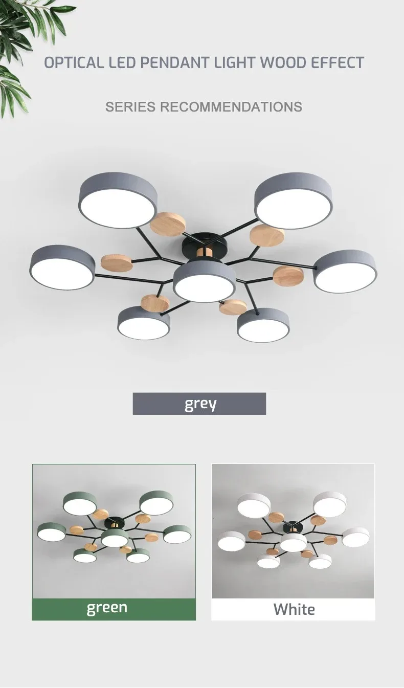 LED Chandelier with 3 Different Colors Suitable for Living Room
