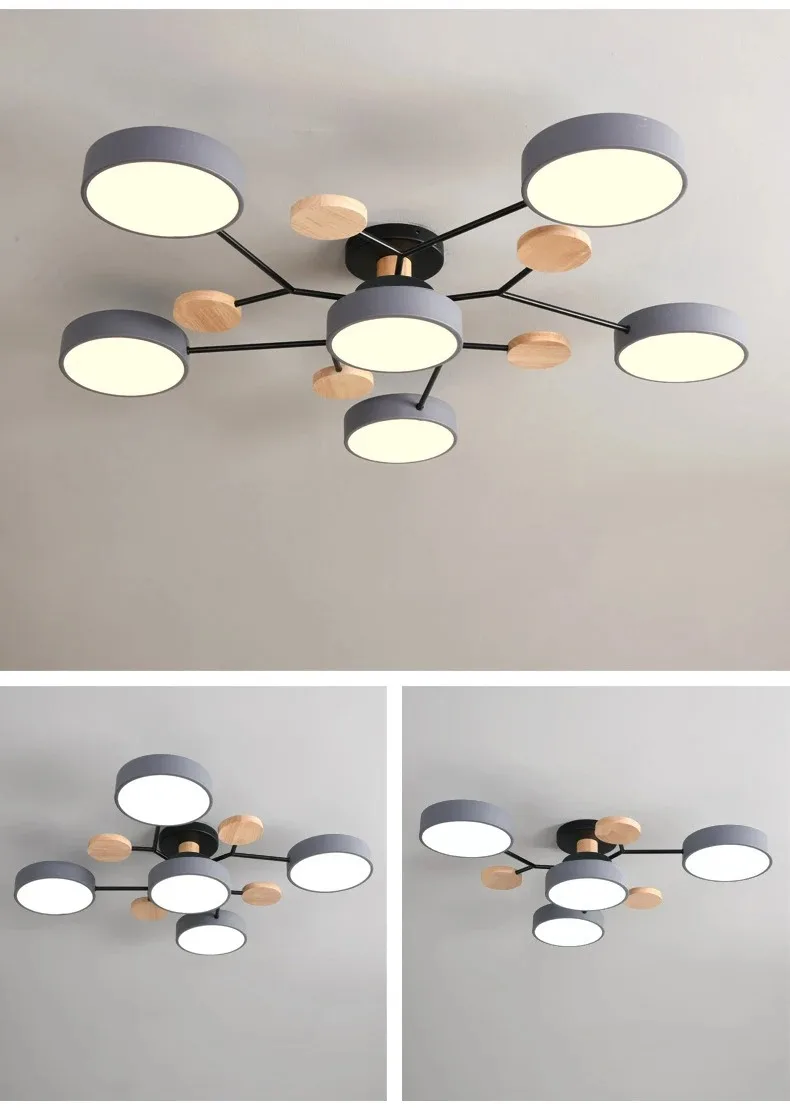 LED Chandelier with 3 Different Colors Suitable for Living Room