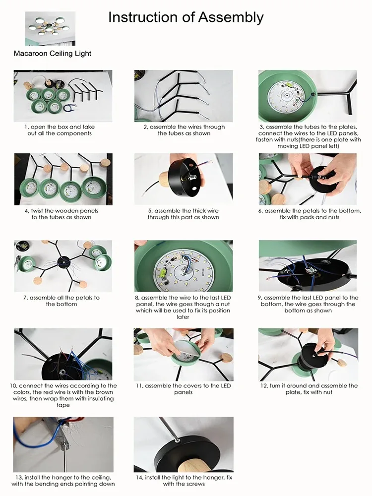 LED Chandelier with 3 Different Colors Suitable for Living Room