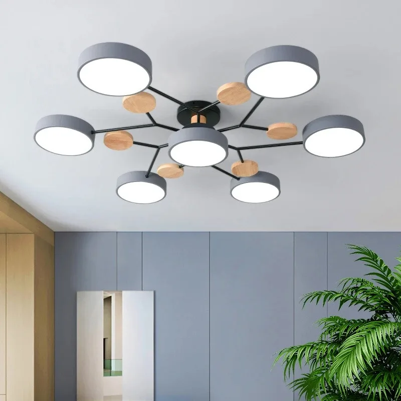 LED Chandelier with 3 Different Colors Suitable for Living Room LIGHTING Lampshade Color : grey 6 lights|White 5 lights|White 6 lights LED Chandelier with 3 Different Colors Suitable for Living Room LIGHTING Lampshade Color : grey 6 lights|White 5 lights|White 6 lights