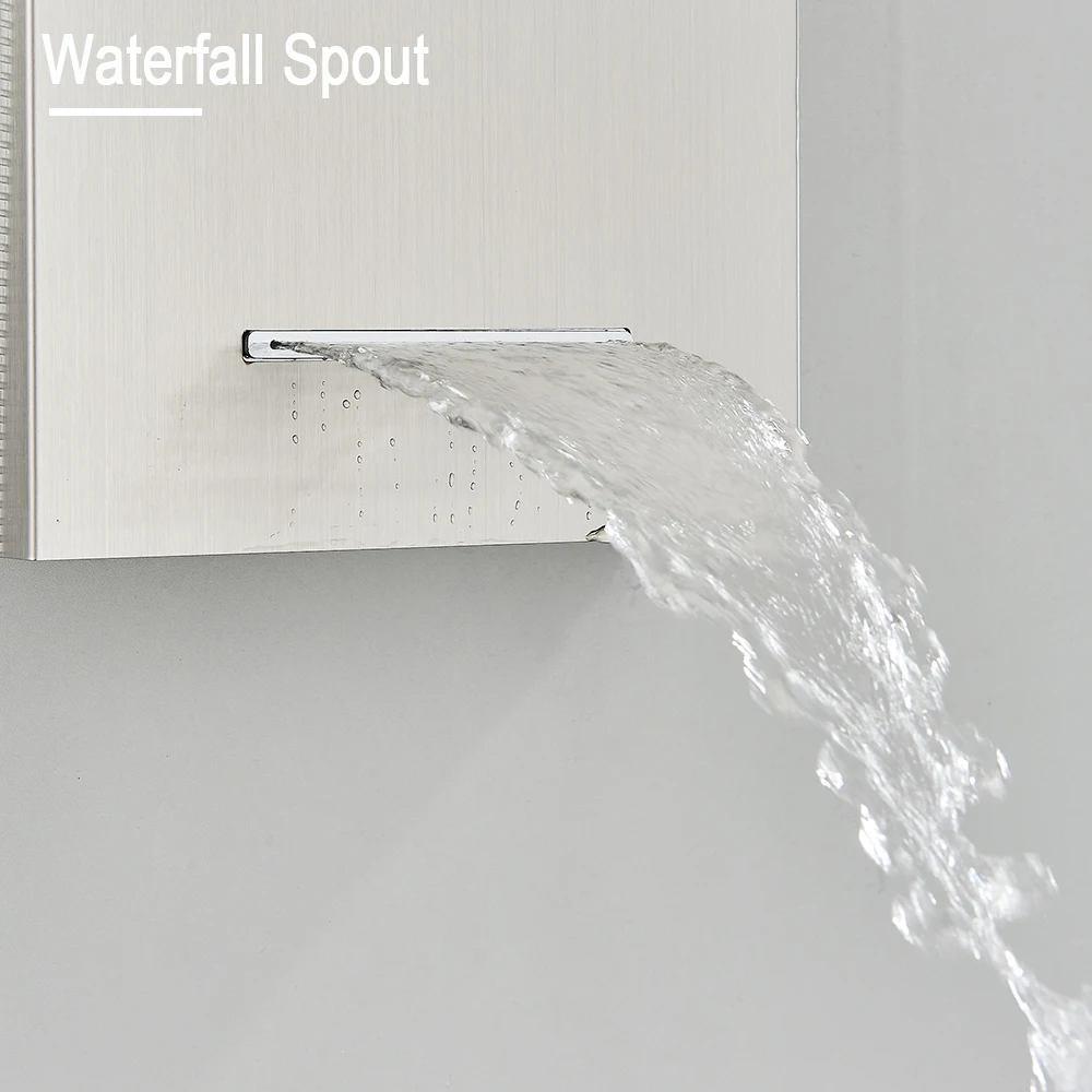 LED Light Shower Panel Waterfall Rain Digital Display Shower Faucet Set LED Light Shower Panel Waterfall Rain Digital Display Shower Faucet Set