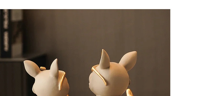 Lovers Bulldog Statue with Bowl Storage Box For Keys Lovers Bulldog Statue with Bowl Storage Box For Keys