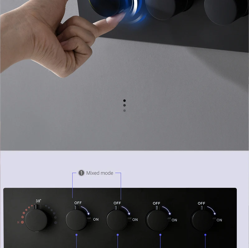 Luxury 16/20 Inch 400/500mm Rainfall Mist Spray LED Shower Head Set