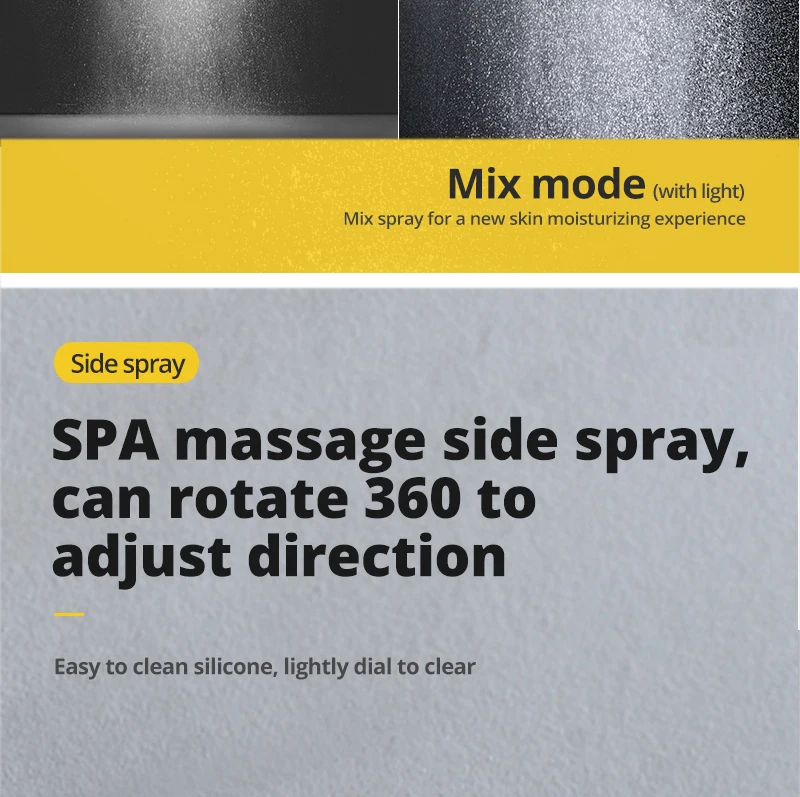 Luxury 16/20 Inch 400/500mm Rainfall Mist Spray LED Shower Head Set