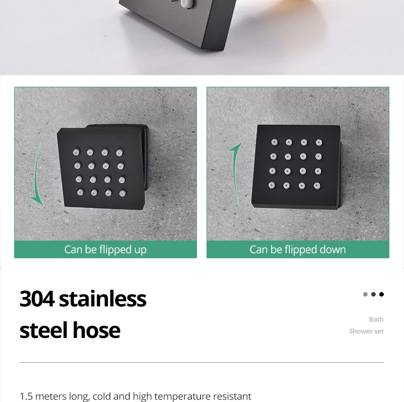 Luxury 16/20 Inch 400/500mm Rainfall Mist Spray LED Shower Head Set