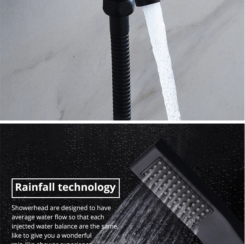 Luxury 16/20 Inch 400/500mm Rainfall Mist Spray LED Shower Head Set