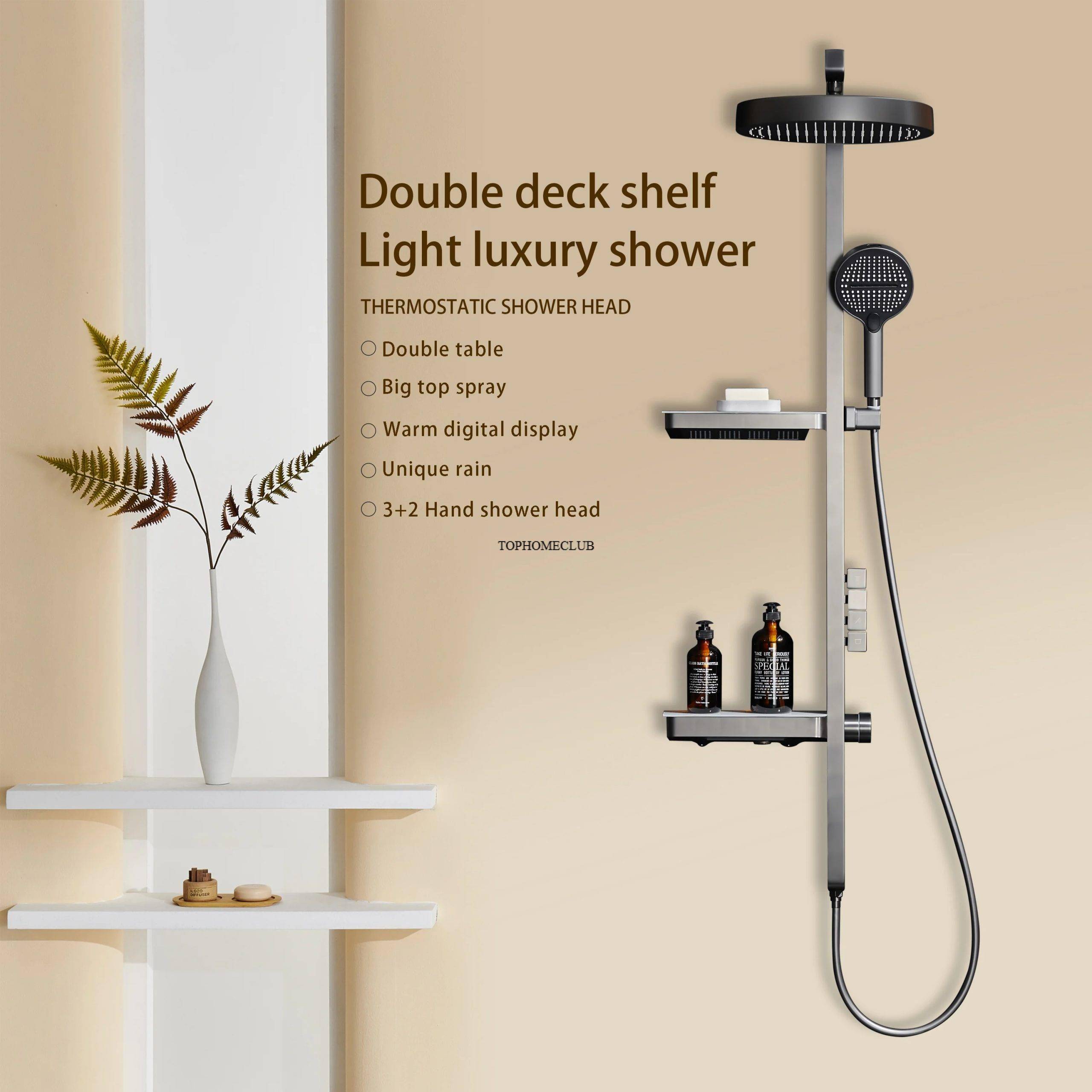 Luxury Bathroom Smart Rainfall Shower System Wall Mounted LED Digital Display Temperature Mixer Waterfall Rain Shower Faucet Set Luxury Bathroom Smart Rainfall Shower System Wall Mounted LED Digital Display Temperature Mixer Waterfall Rain Shower Faucet Set