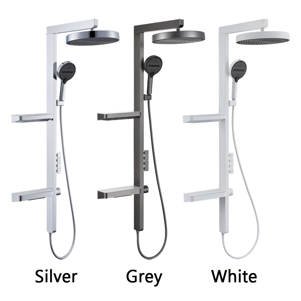 Luxury Bathroom Smart Rainfall Shower System Wall Mounted LED Digital Display Temperature Mixer Waterfall Rain Shower Faucet Set Color : Luxury Silver|New Milk White|Flagship Matte Grey|Elegant White Luxury Bathroom Smart Rainfall Shower System Wall Mounted LED Digital Display Temperature Mixer Waterfall Rain Shower Faucet Set Color : Luxury Silver|New Milk White|Flagship Matte Grey|Elegant White