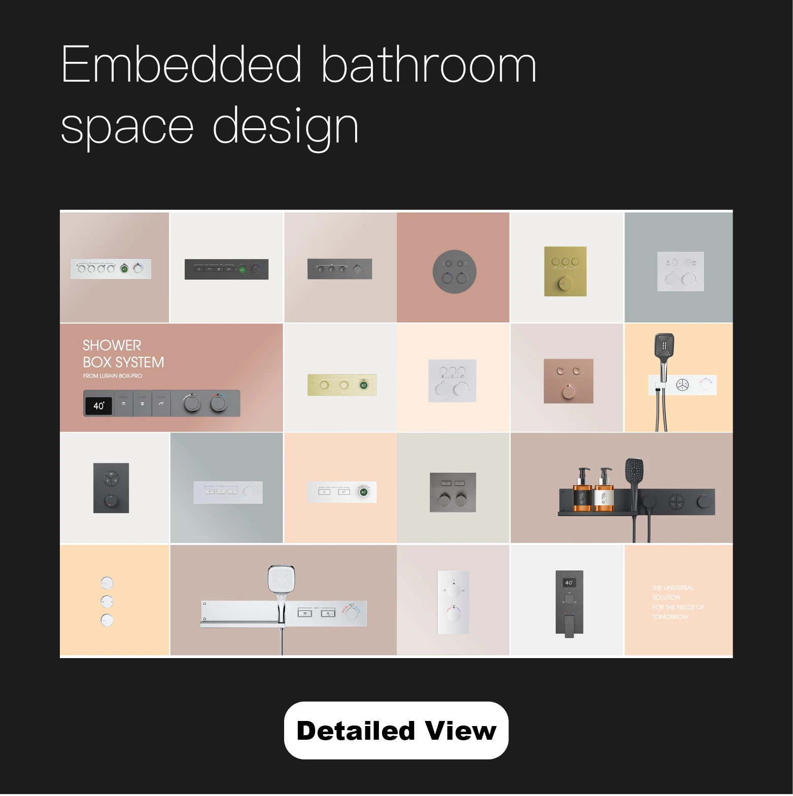 Luxury Brass Gunmetal LED Display Thermostatic Shower System