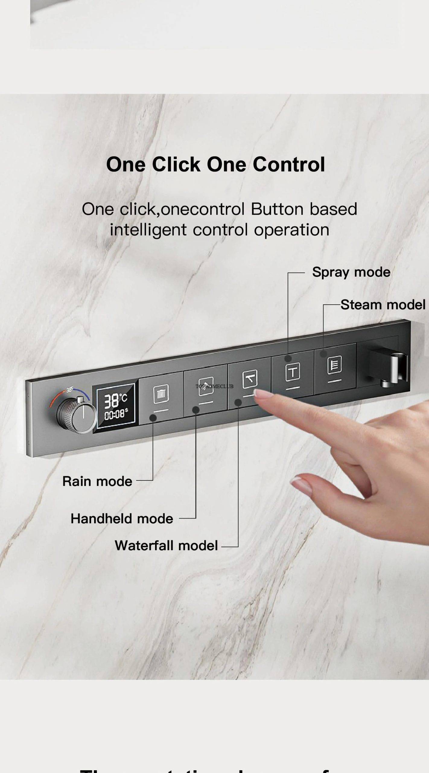 Luxury Brass Gunmetal LED Display Thermostatic Shower System