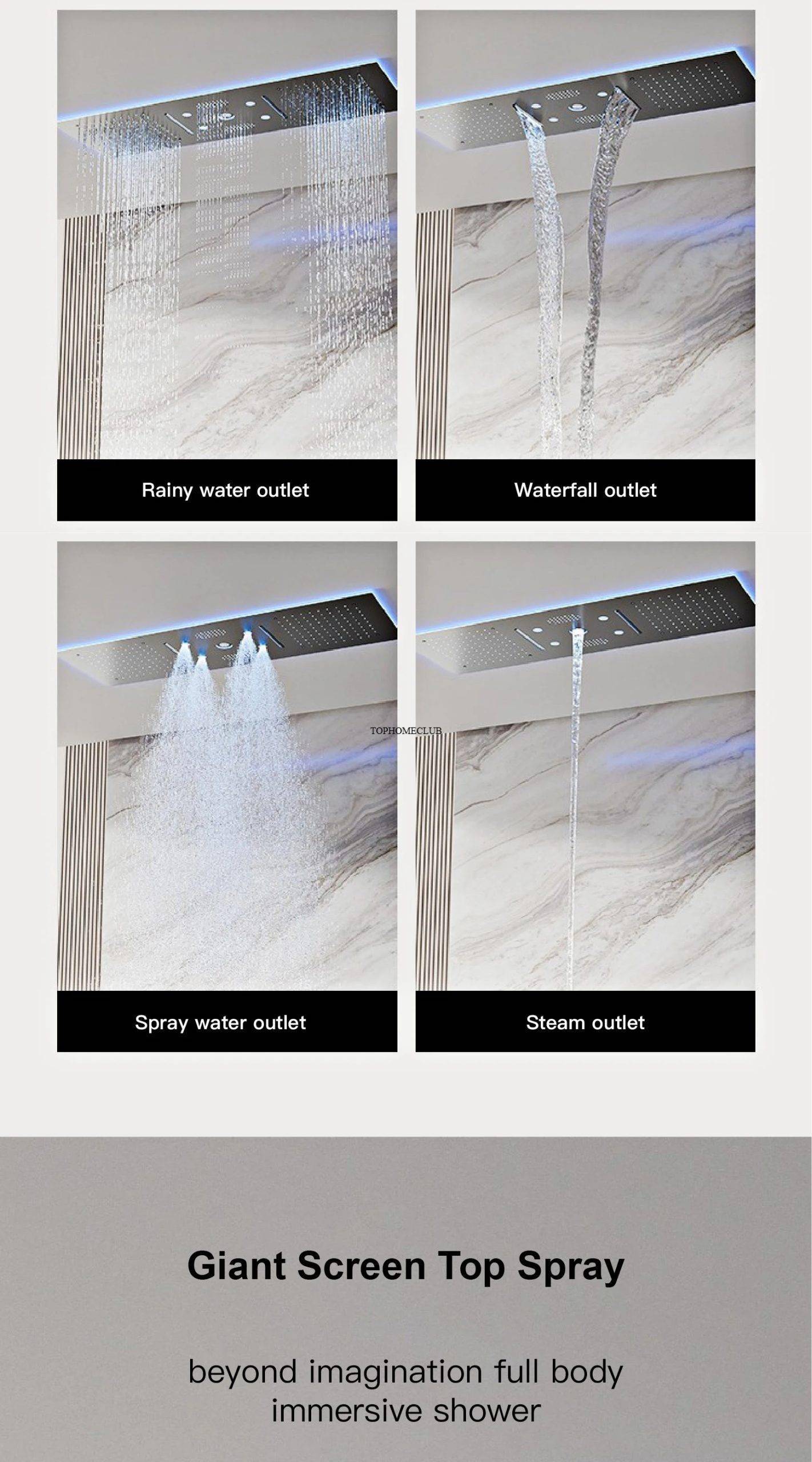 Luxury Brass Gunmetal LED Display Thermostatic Shower System