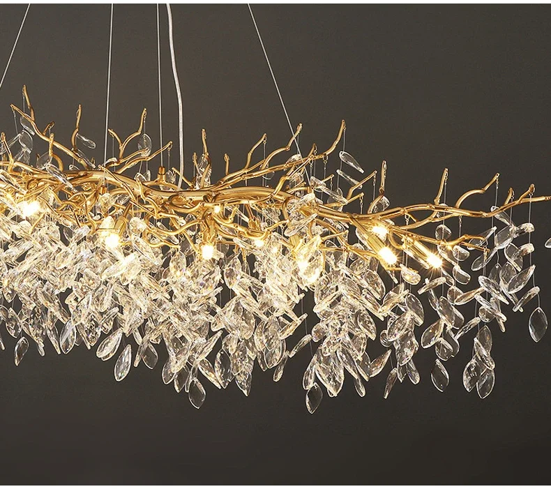 Luxury Gold Crystal LED Chandeliers Living Dining Room Luxury Gold Crystal LED Chandeliers Living Dining Room