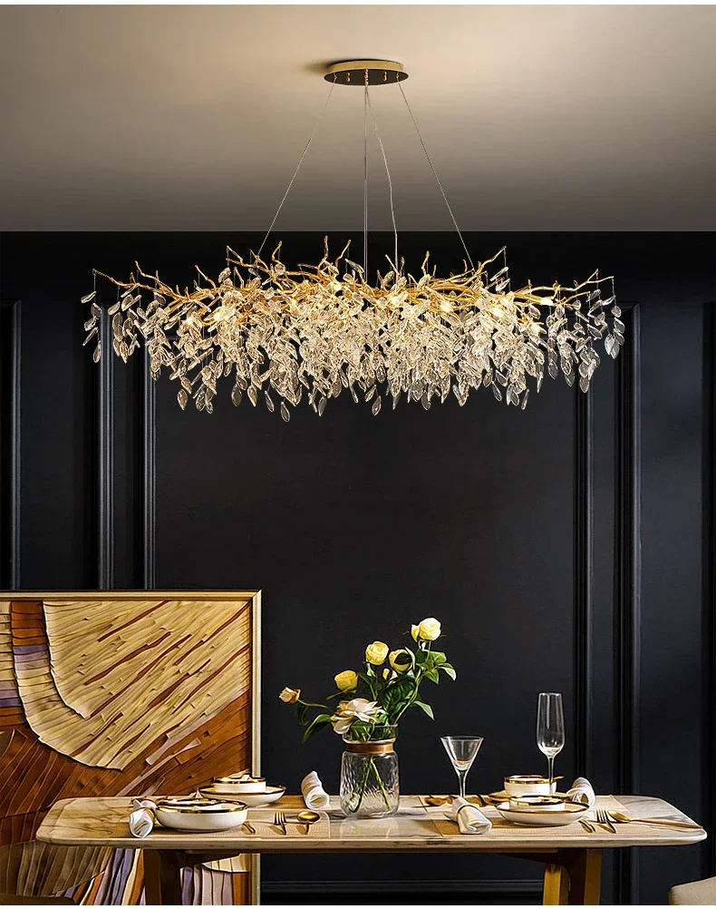 Luxury Gold Crystal LED Chandeliers Living Dining Room Luxury Gold Crystal LED Chandeliers Living Dining Room