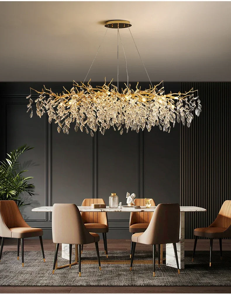 Luxury Gold Crystal LED Chandeliers Living Dining Room Luxury Gold Crystal LED Chandeliers Living Dining Room