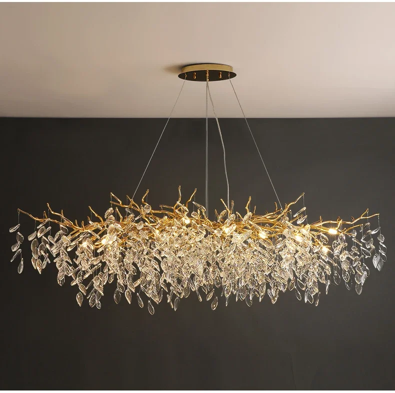 Luxury Gold Crystal LED Chandeliers Living Dining Room Luxury Gold Crystal LED Chandeliers Living Dining Room