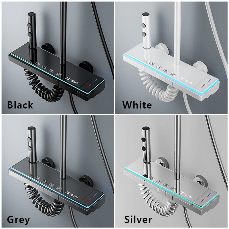 Modern Bathrooms Shower System Set BATHROOM ACCESSORIES Color : White|Grey|Black|Silver Modern Bathrooms Shower System Set BATHROOM ACCESSORIES Color : White|Grey|Black|Silver