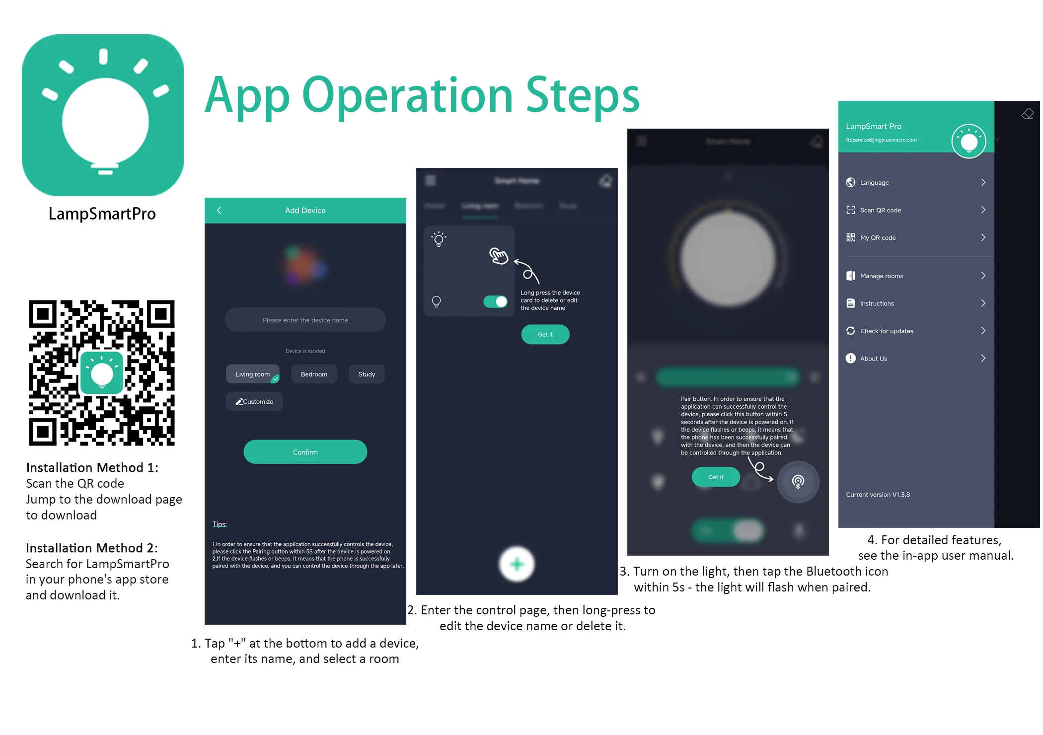 Modern Creativity Remote Control Living Room Bedroom Lamp LIGHTING Body Color : Black 55W|White 55W Modern Creativity Remote Control Living Room Bedroom Lamp LIGHTING Body Color : Black 55W|White 55W