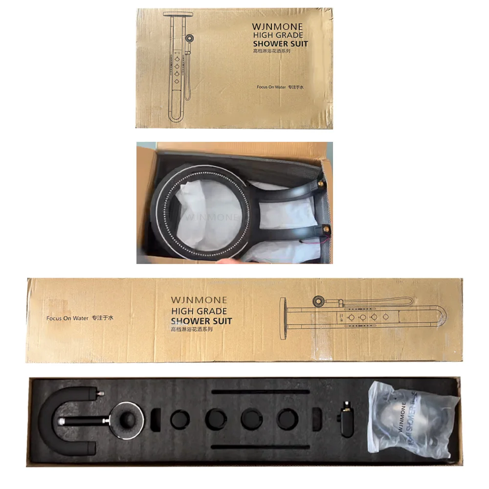 Modern High End Rainfall Shower Panel SPA Massage Jet Waterfall Showers Column Taps Set LED Display Smart Bathroom Shower System Modern High End Rainfall Shower Panel SPA Massage Jet Waterfall Showers Column Taps Set LED Display Smart Bathroom Shower System