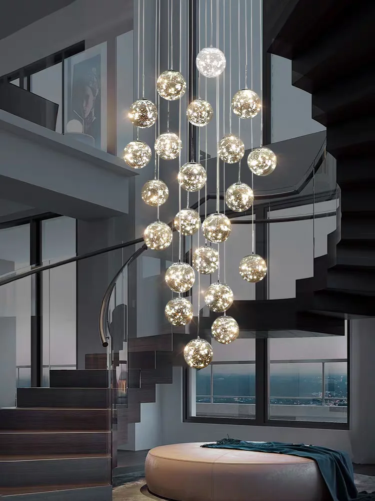 Modern LED Glass Ball Dimmable Chandelier Staircase Lustre Living Room Chandelier Lustre Home Decoration Ceiling Chandelier Body Color : 6 heads|8 heads|10 heads|12 heads|15 heads|18 heads|24 heads|30 heads|3 heads|5 heads Modern LED Glass Ball Dimmable Chandelier Staircase Lustre Living Room Chandelier Lustre Home Decoration Ceiling Chandelier Body Color : 6 heads|8 heads|10 heads|12 heads|15 heads|18 heads|24 heads|30 heads|3 heads|5 heads