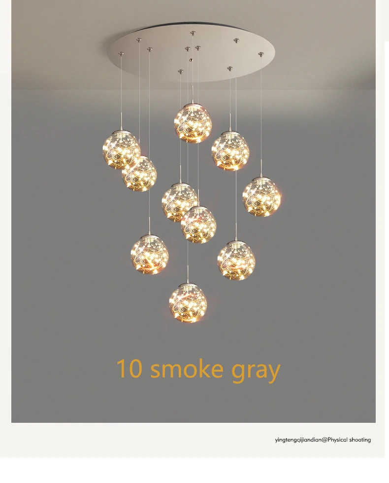 Modern LED Glass Ball Dimmable Chandelier Staircase Lustre Living Room Chandelier Lustre Home Decoration Ceiling Chandelier Modern LED Glass Ball Dimmable Chandelier Staircase Lustre Living Room Chandelier Lustre Home Decoration Ceiling Chandelier