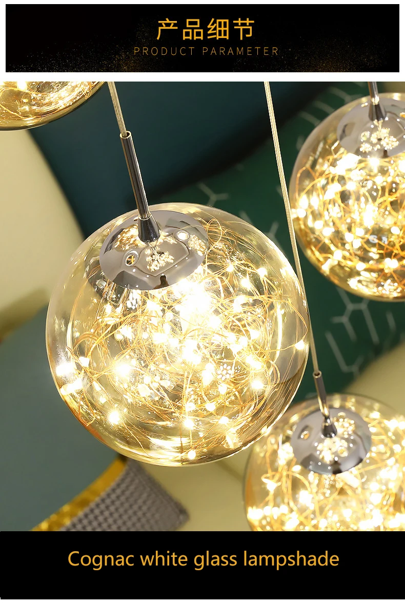 Modern LED Glass Ball Dimmable Chandelier Staircase Lustre Living Room Chandelier Lustre Home Decoration Ceiling Chandelier Modern LED Glass Ball Dimmable Chandelier Staircase Lustre Living Room Chandelier Lustre Home Decoration Ceiling Chandelier