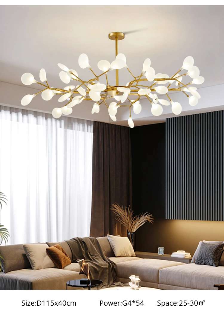 Modern Nordic gorgeous LED chandelier ceiling lamp for living room