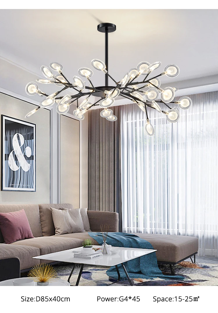 Modern Nordic gorgeous LED chandelier ceiling lamp for living room
