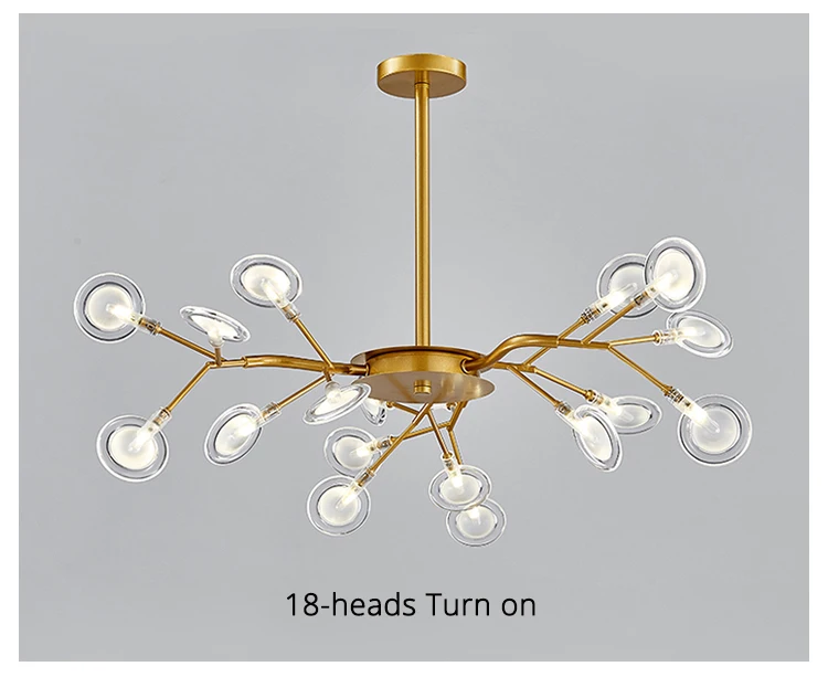 Modern Nordic gorgeous LED chandelier ceiling lamp for living room