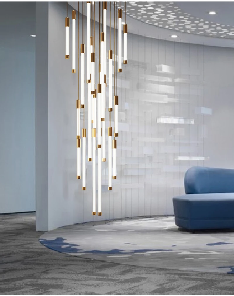 Modern Staircase LED Chandeliers Luxury Living Room