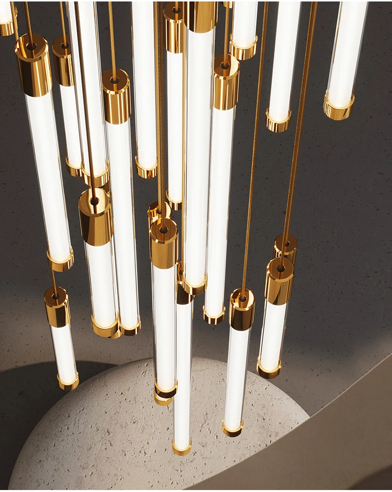 Modern Staircase LED Chandeliers Luxury Living Room