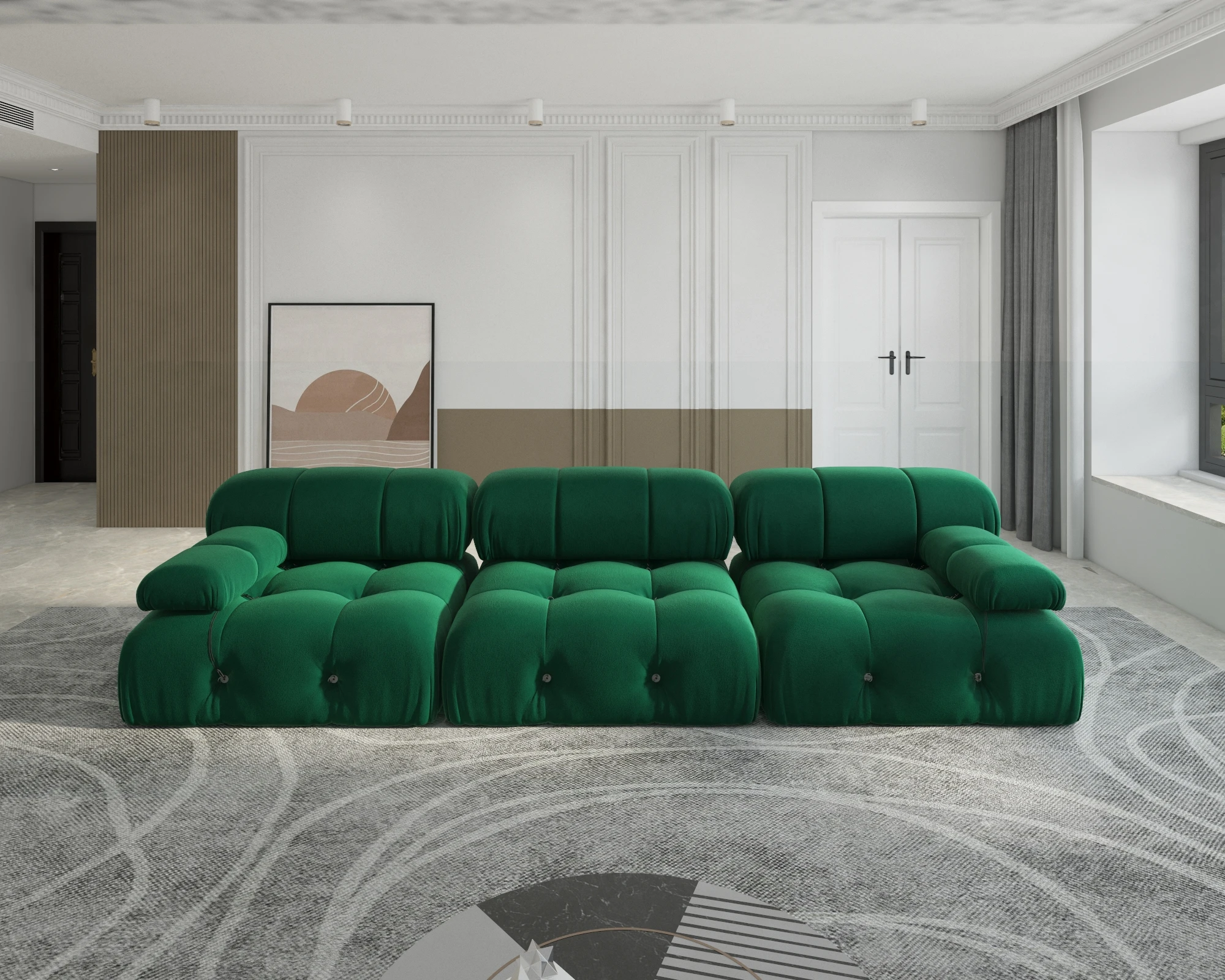 Modern Velvet Convertible Couches 3 Seats Living Room Sofa Sets for Office Apartment Modern Velvet Convertible Couches 3 Seats Living Room Sofa Sets for Office Apartment