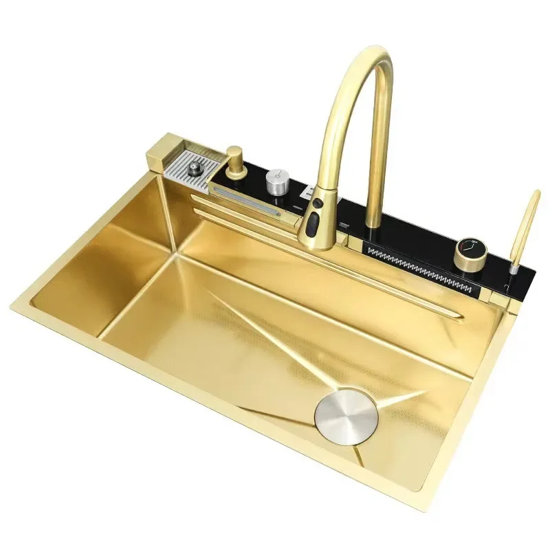 Multi-size gold kitchen sink set