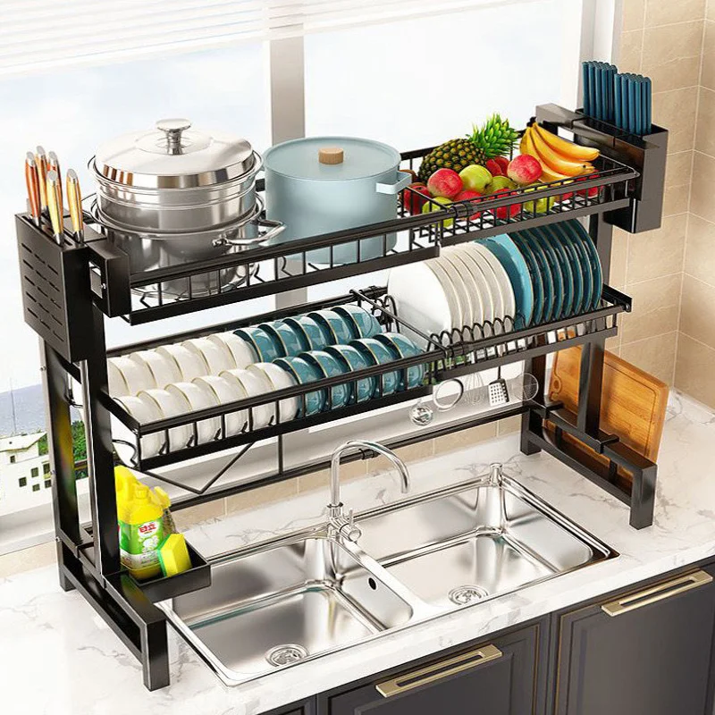 Multifunctional Dish Knife Spoon Sink Rack Set Organizer Kitchen