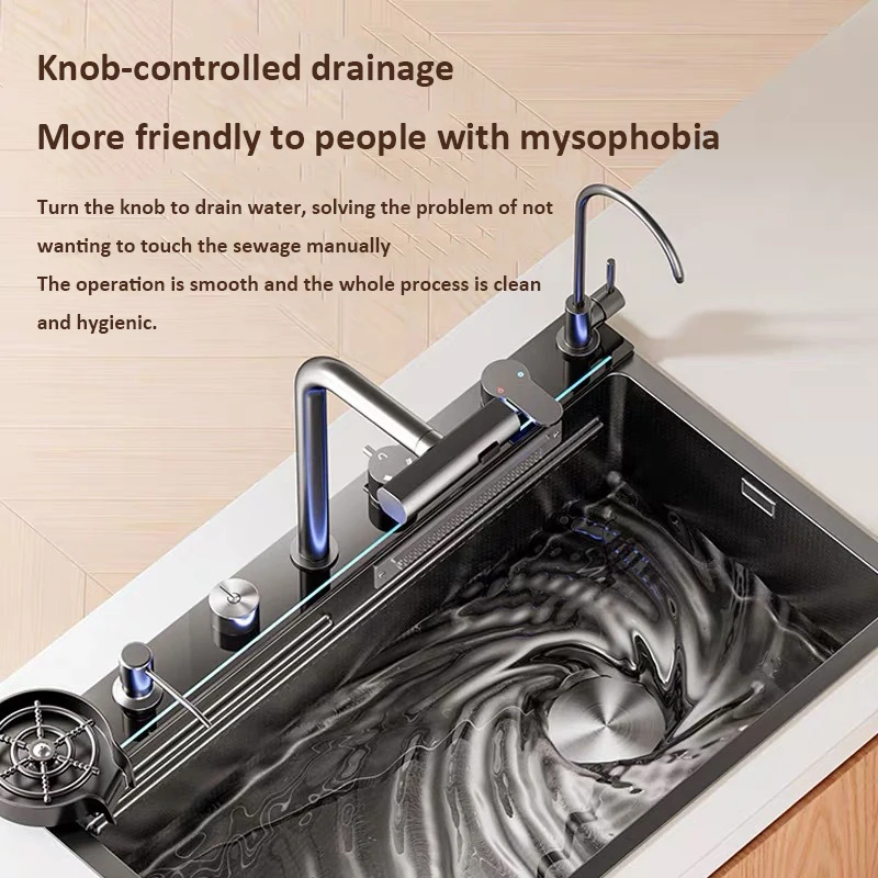 Neptune Whale Honeycomb Smart Sink KITCHEN & DINNING Color : Size 68x46cm|Size 75x46cm|Size 80x46cm Neptune Whale Honeycomb Smart Sink KITCHEN & DINNING Color : Size 68x46cm|Size 75x46cm|Size 80x46cm