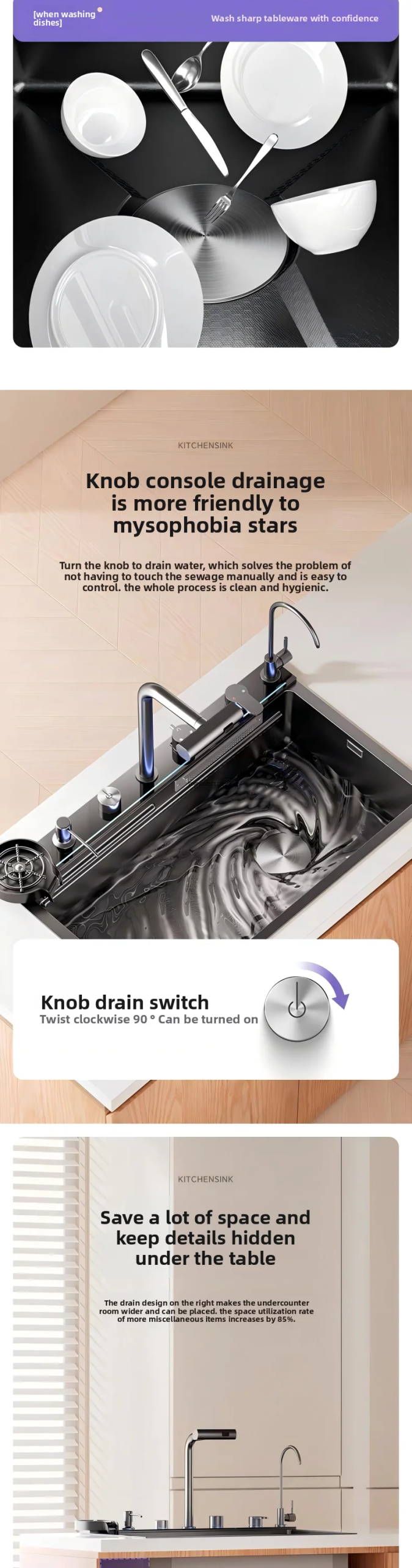 Neptune Whale Honeycomb Smart Sink