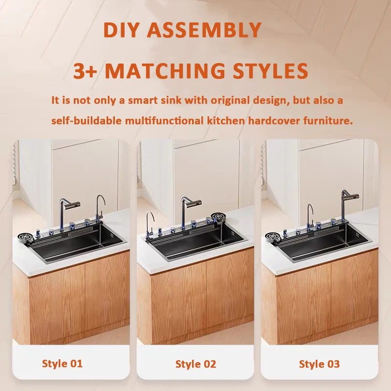 Neptune Whale Honeycomb Smart Sink KITCHEN & DINNING Color : Size 68x46cm|Size 75x46cm|Size 80x46cm Neptune Whale Honeycomb Smart Sink KITCHEN & DINNING Color : Size 68x46cm|Size 75x46cm|Size 80x46cm